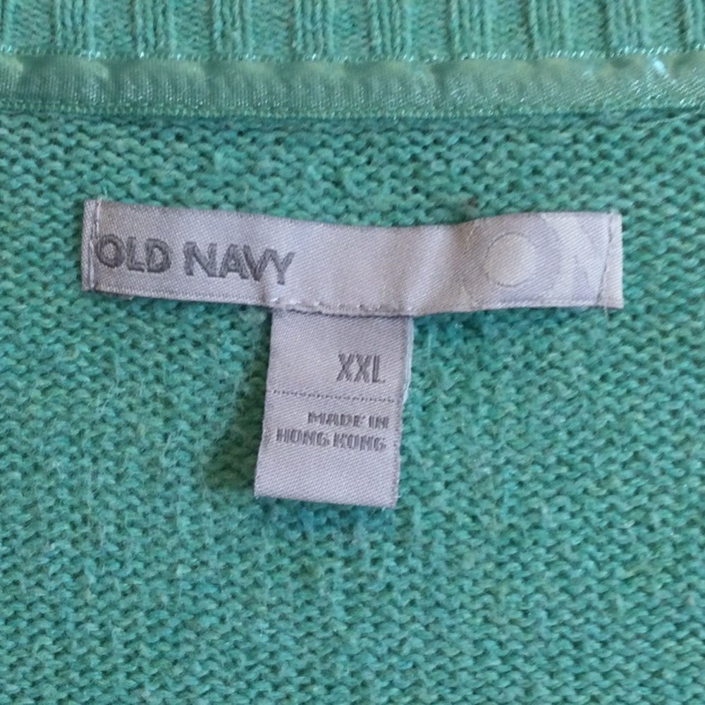 Old Navy Turquoise V-Neck Sweater, size XXL - Picture 3 of 7